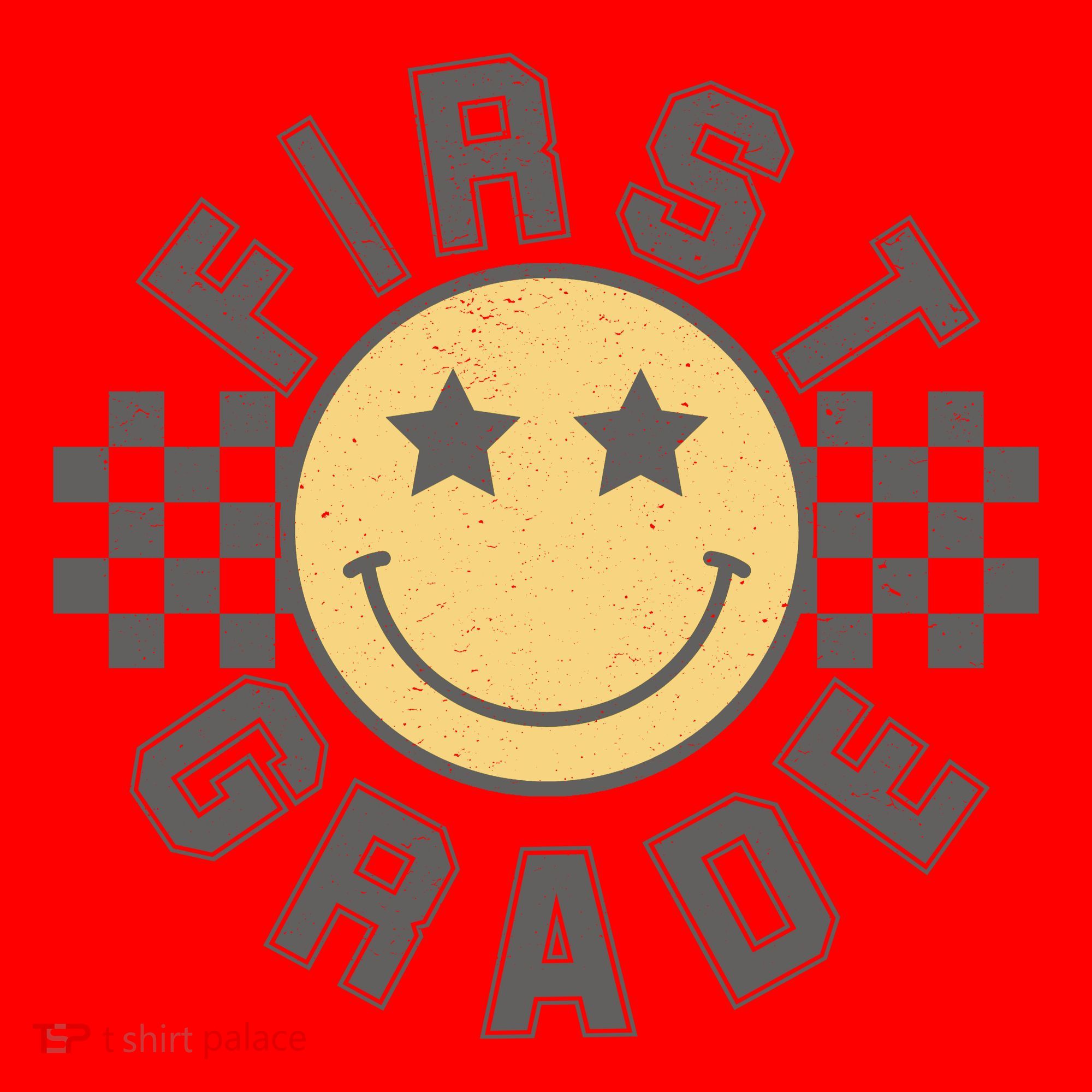 First Grade Star Smile Checker Back To School Retro Santa Hat