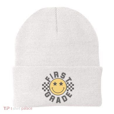 First Grade Star Smile Checker Back To School Retro Beanie