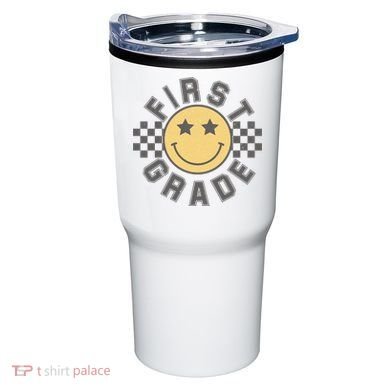 First Grade Star Smile Checker Back To School Retro Tumbler