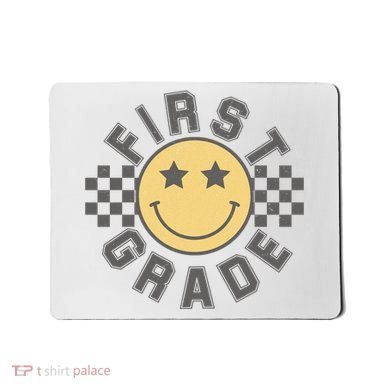 First Grade Star Smile Checker Back To School Retro Mousepad