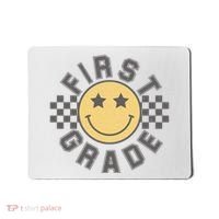 First Grade Star Smile Checker Back To School Retro Mousepad thumb 0