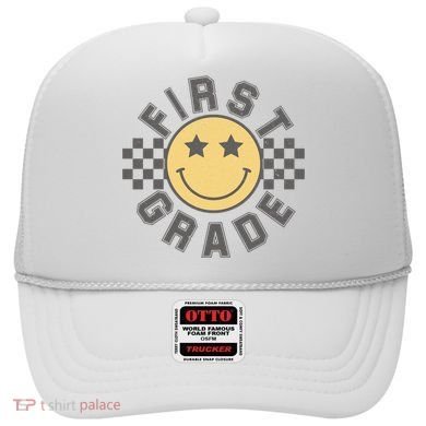 First Grade Star Smile Checker Back To School Retro Hat