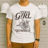 Feral Girl Summer Raccoon Vintage T-Shirt thumb 6
