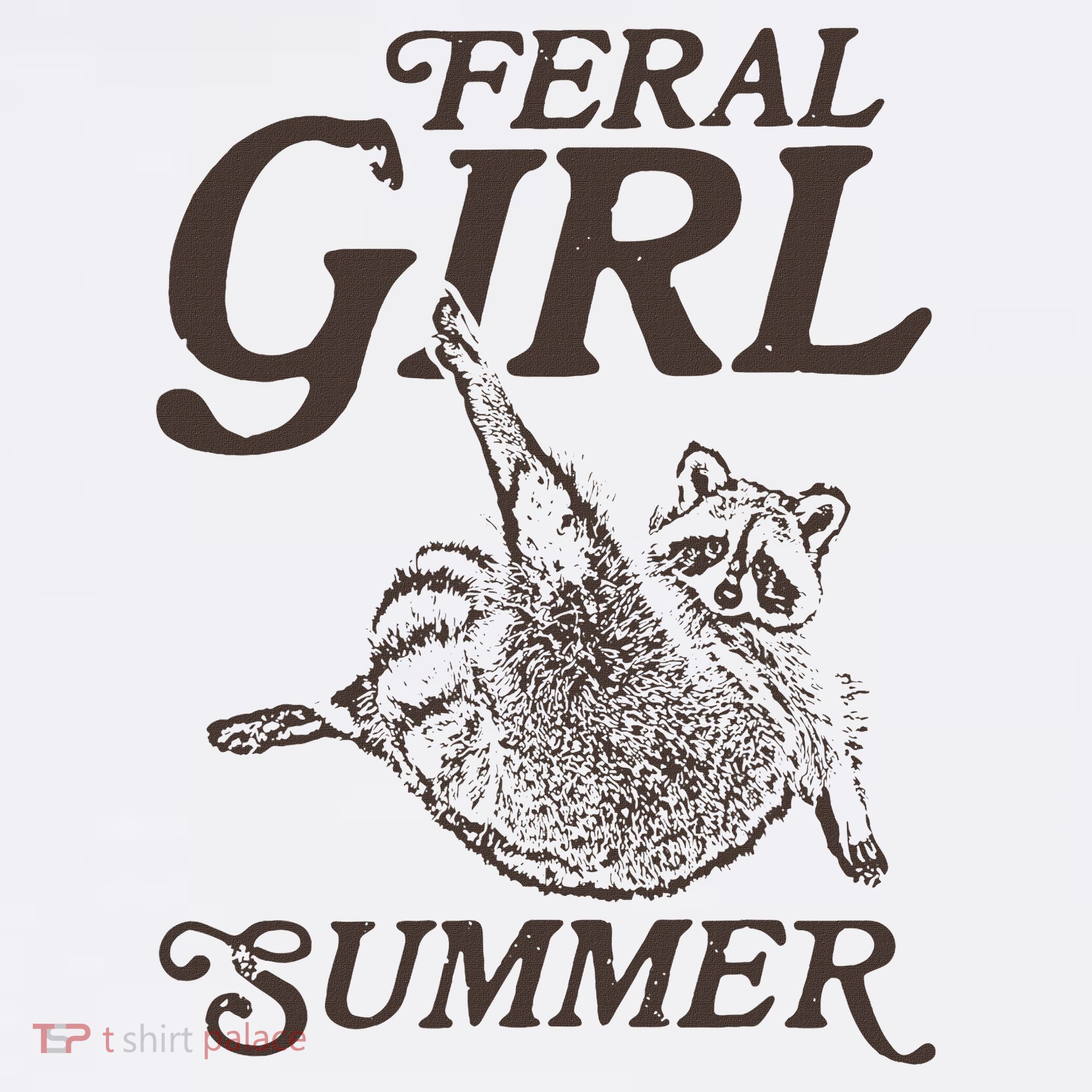 Feral Girl Summer Raccoon Vintage T-Shirt