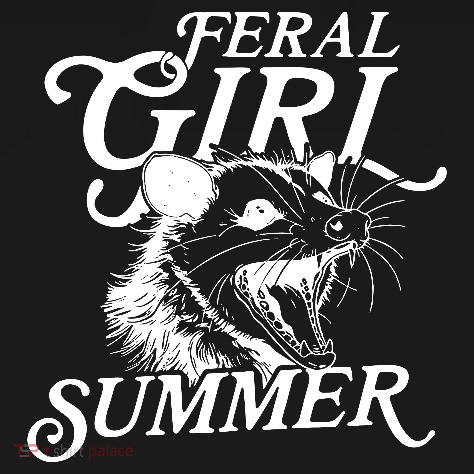 Feral Girl Summer Opossum Coaster