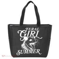 Feral Girl Summer Opossum Tote Bag thumb 0
