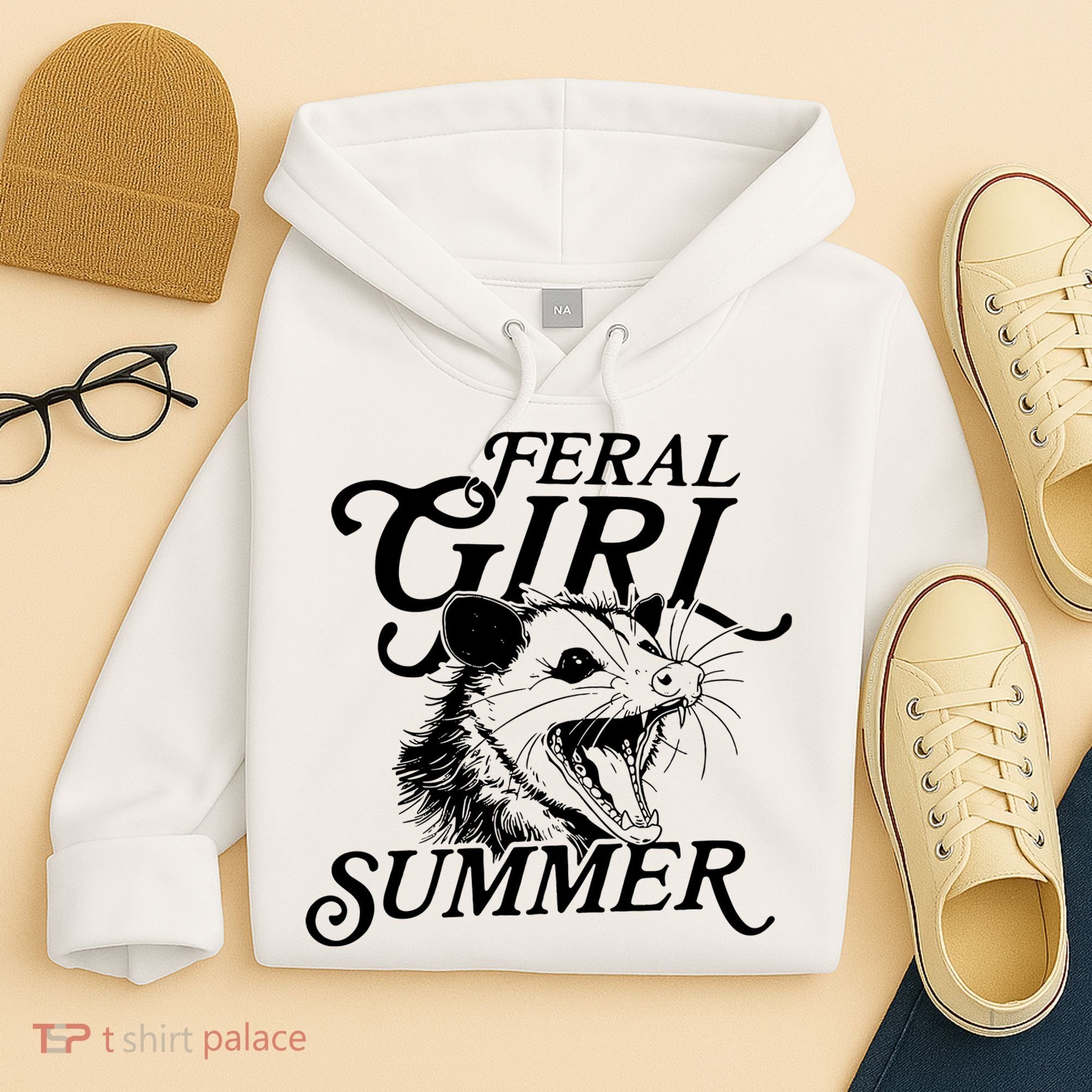 Feral Girl Summer Opossum Hoodie