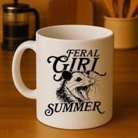 Feral Girl Summer Opossum Coffee Mug thumb 4
