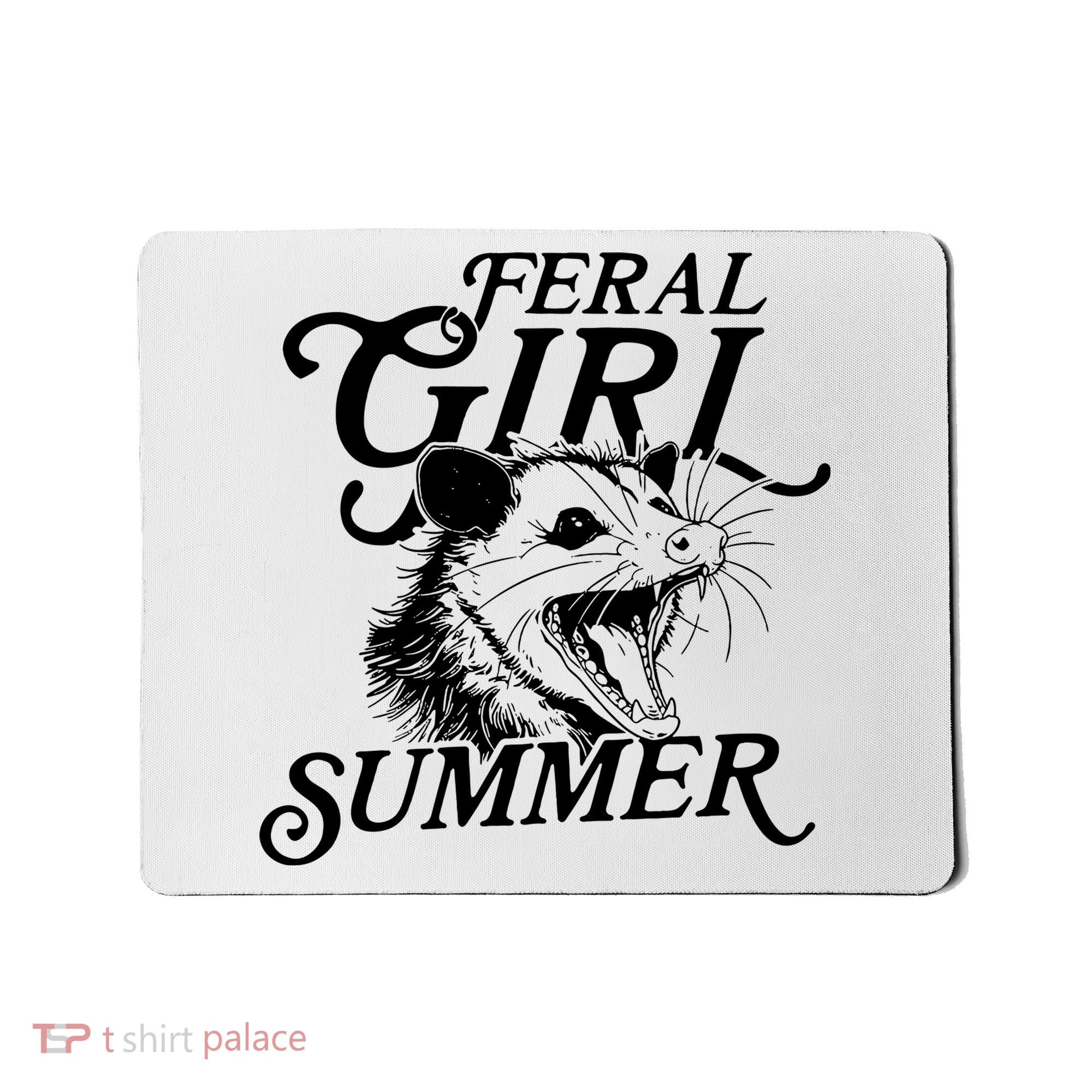Feral Girl Summer Opossum Mousepad