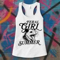 Feral Girl Summer Opossum Women's Tank Top thumb 3