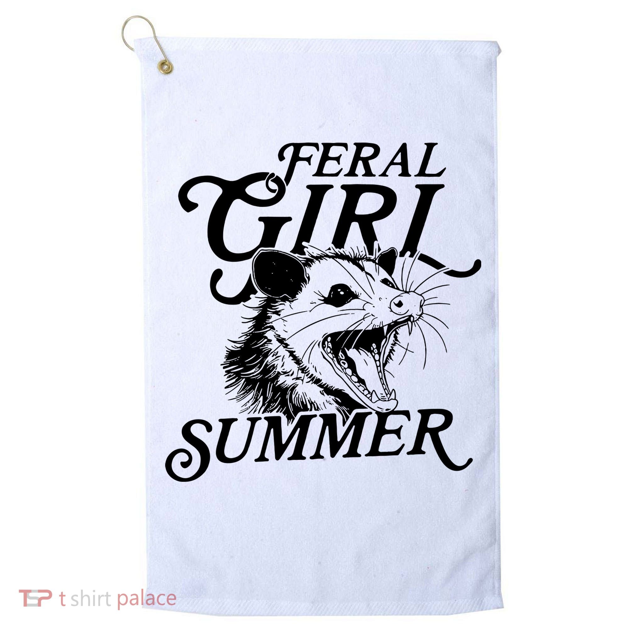 Feral Girl Summer Opossum Golf Towel