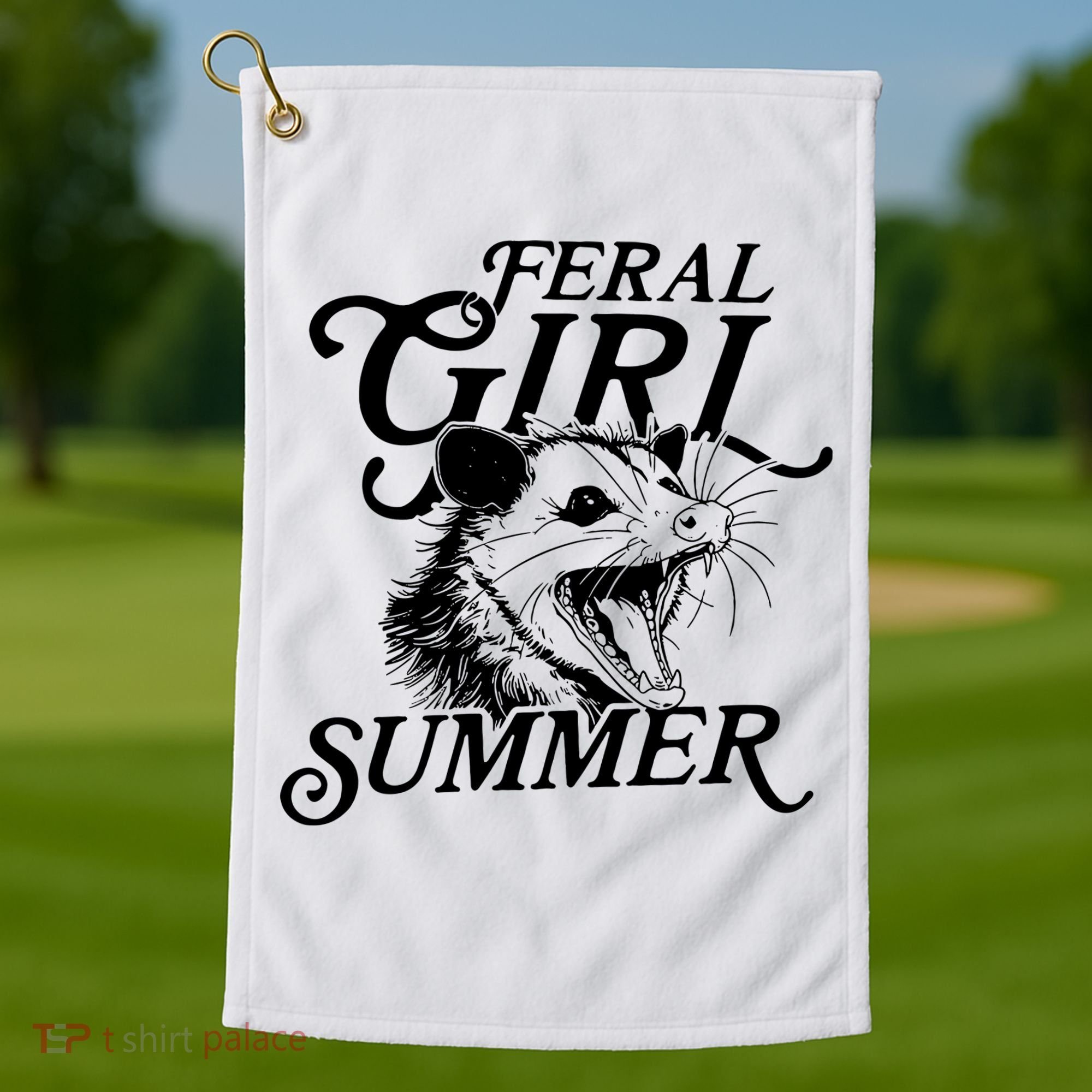 Feral Girl Summer Opossum Golf Towel