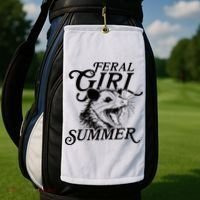 Feral Girl Summer Opossum Golf Towel thumb 2