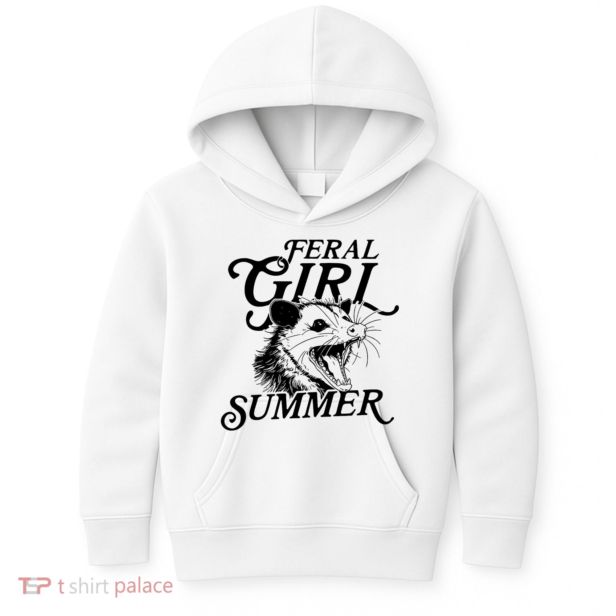 Feral Girl Summer Opossum Kids Hoodie