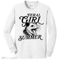 Feral Girl Summer Opossum Kids Long Sleeve Shirt thumb 0