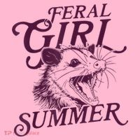 Feral Girl Summer Funny Coaster thumb 2
