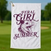 Feral Girl Summer Funny Golf Towel thumb 1