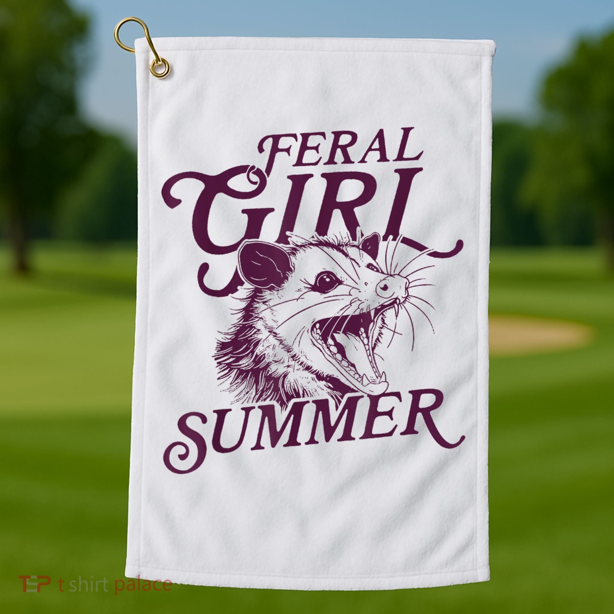 Feral Girl Summer Funny Golf Towel