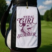 Feral Girl Summer Funny Golf Towel thumb 2