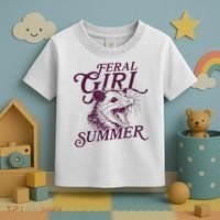 Feral Girl Summer Funny Toddler T-Shirt thumb 3