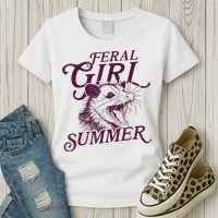 Feral Girl Summer Funny Women's T-Shirt thumb 3