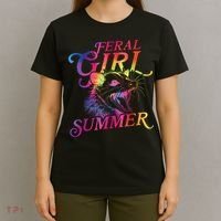 Feral Girl Summer Funny T-Shirt thumb 4