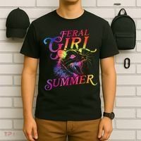 Feral Girl Summer Funny T-Shirt thumb 6