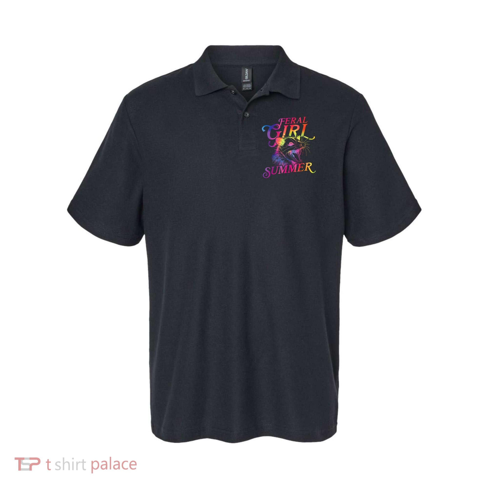 Feral Girl Summer Funny Polo