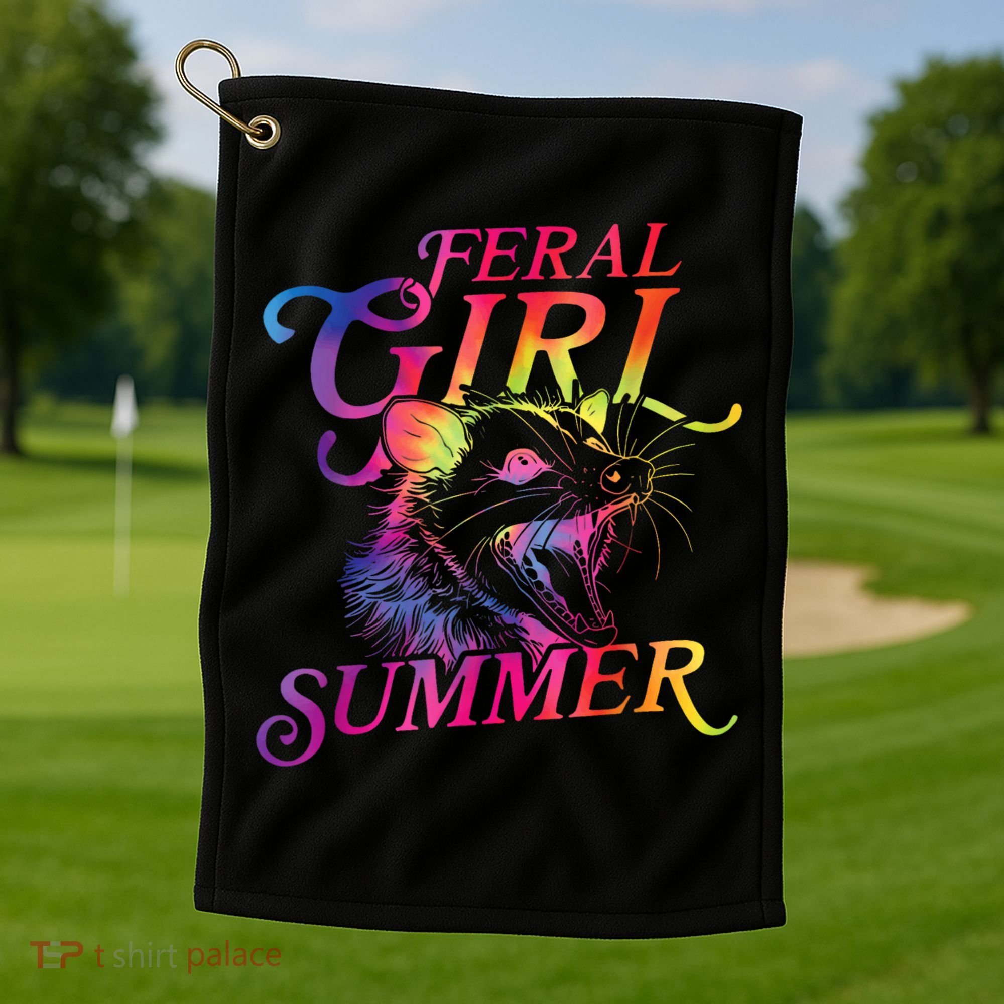 Feral Girl Summer Funny Golf Towel