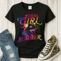 Feral Girl Summer Funny Women's T-Shirt thumb 3
