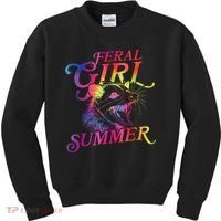 Feral Girl Summer Funny Kids Sweatshirt thumb 0