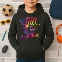 Feral Girl Summer Funny Kids Hoodie thumb 2