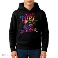 Feral Girl Summer Funny Kids Hoodie thumb 4