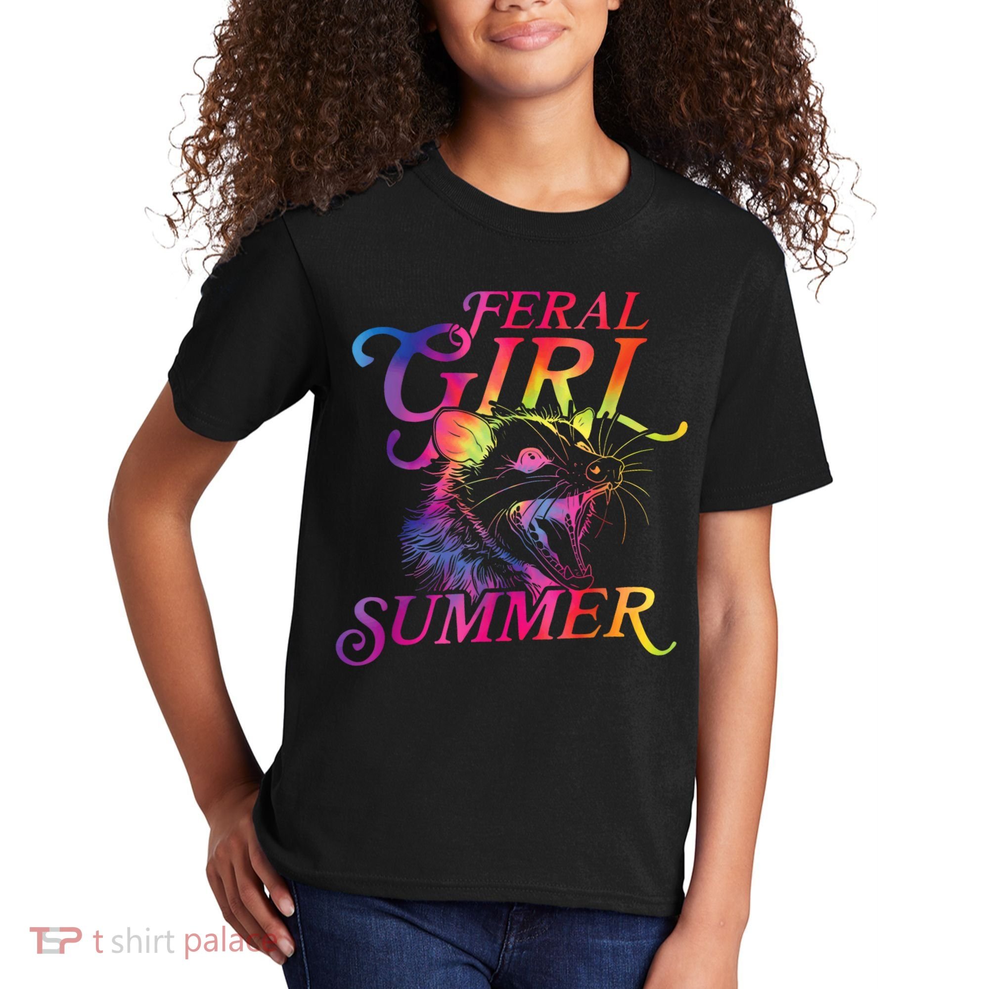 Feral Girl Summer Funny Kids T-Shirt