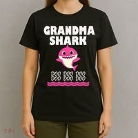 Funny Grandma Shark Gift For Grandma T-Shirt thumb 4