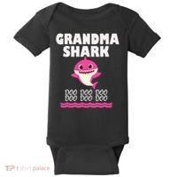 Funny Grandma Shark Gift For Grandma Baby Bodysuit thumb 0