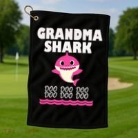 Funny Grandma Shark Gift For Grandma Golf Towel thumb 1