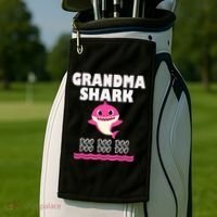 Funny Grandma Shark Gift For Grandma Golf Towel thumb 2