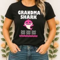 Funny Grandma Shark Gift For Grandma Women's T-Shirt thumb 2