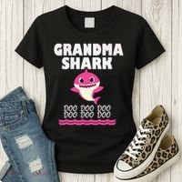 Funny Grandma Shark Gift For Grandma Women's T-Shirt thumb 3