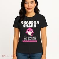 Funny Grandma Shark Gift For Grandma Women's T-Shirt thumb 4