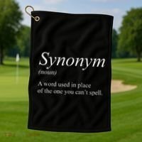 Funny Grammar Synonym Definition Word Used In Place Humor Golf Towel thumb 1