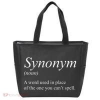Funny Grammar Synonym Definition Word Used In Place Humor Tote Bag thumb 0