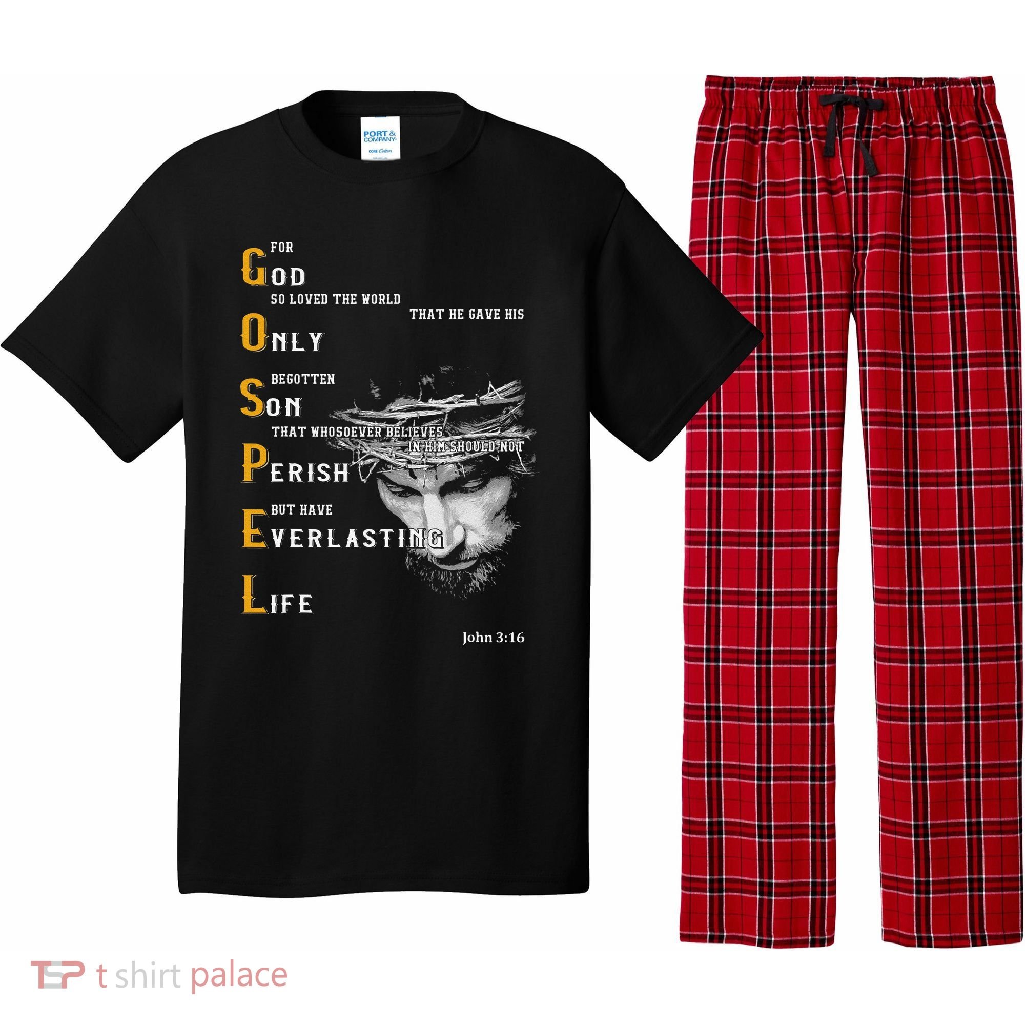 For God So Loved The World Love Jesus Christian Pajama Set