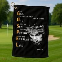 For God So Loved The World Love Jesus Christian Golf Towel thumb 1