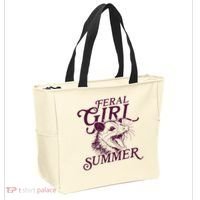 Feral Girl Summer Opossum Tote Bag thumb 2