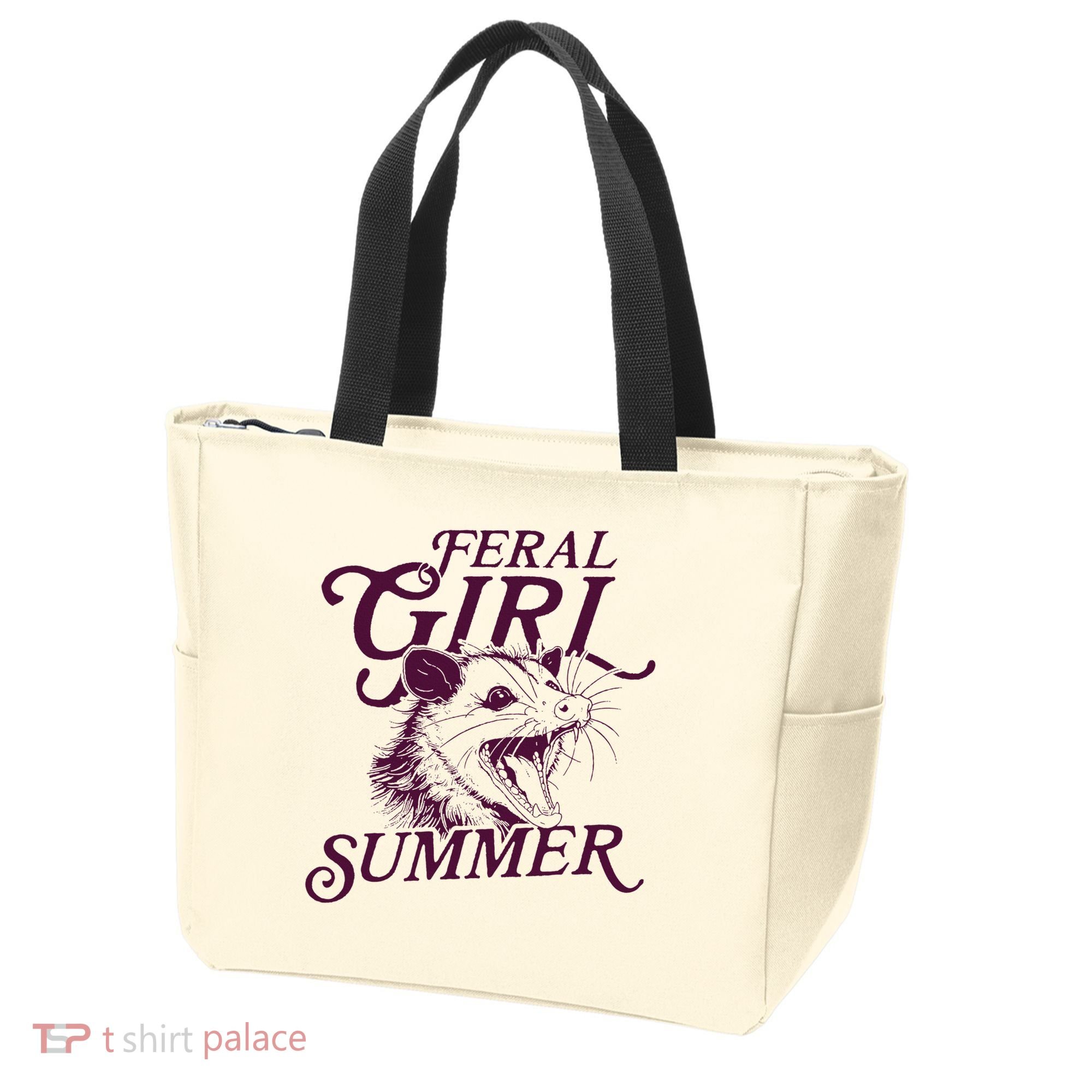 Feral Girl Summer Opossum Tote Bag
