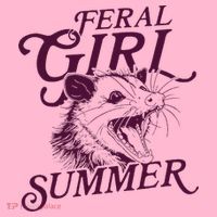 Feral Girl Summer Opossum Coaster thumb 2