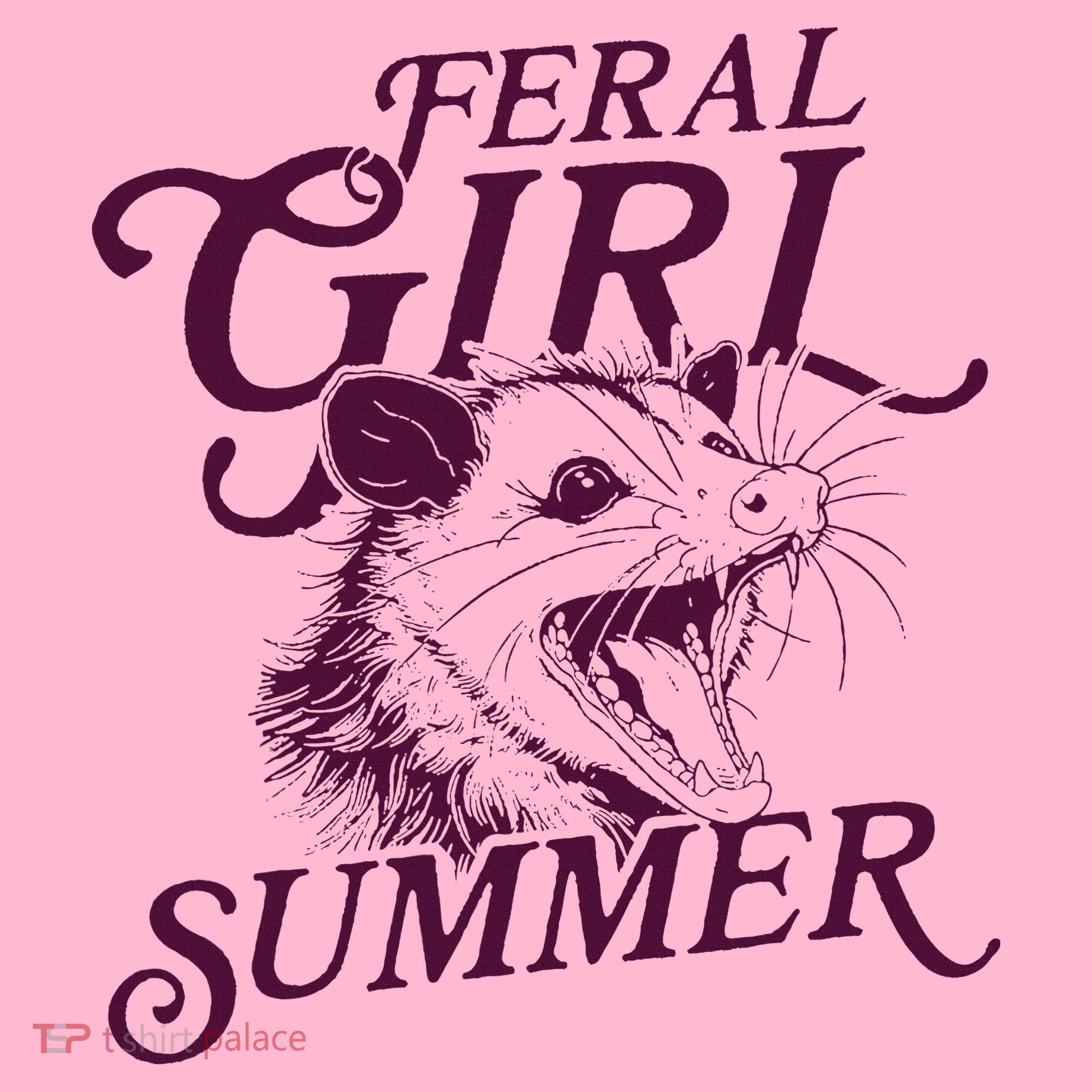 Feral Girl Summer Opossum Coaster