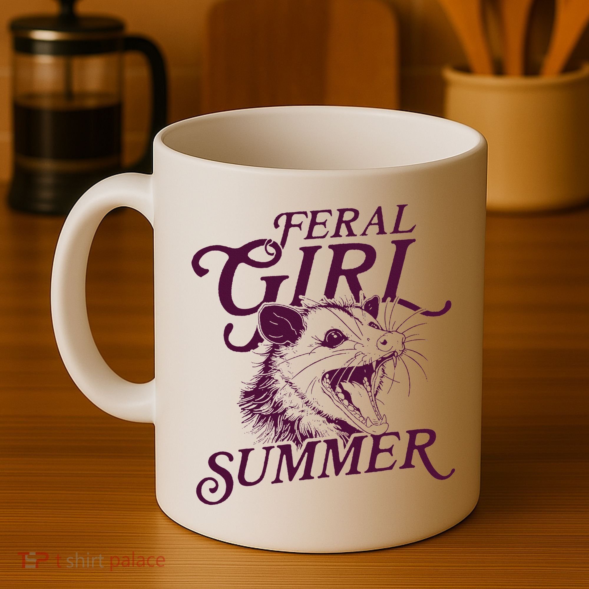 Feral Girl Summer Opossum Coffee Mug